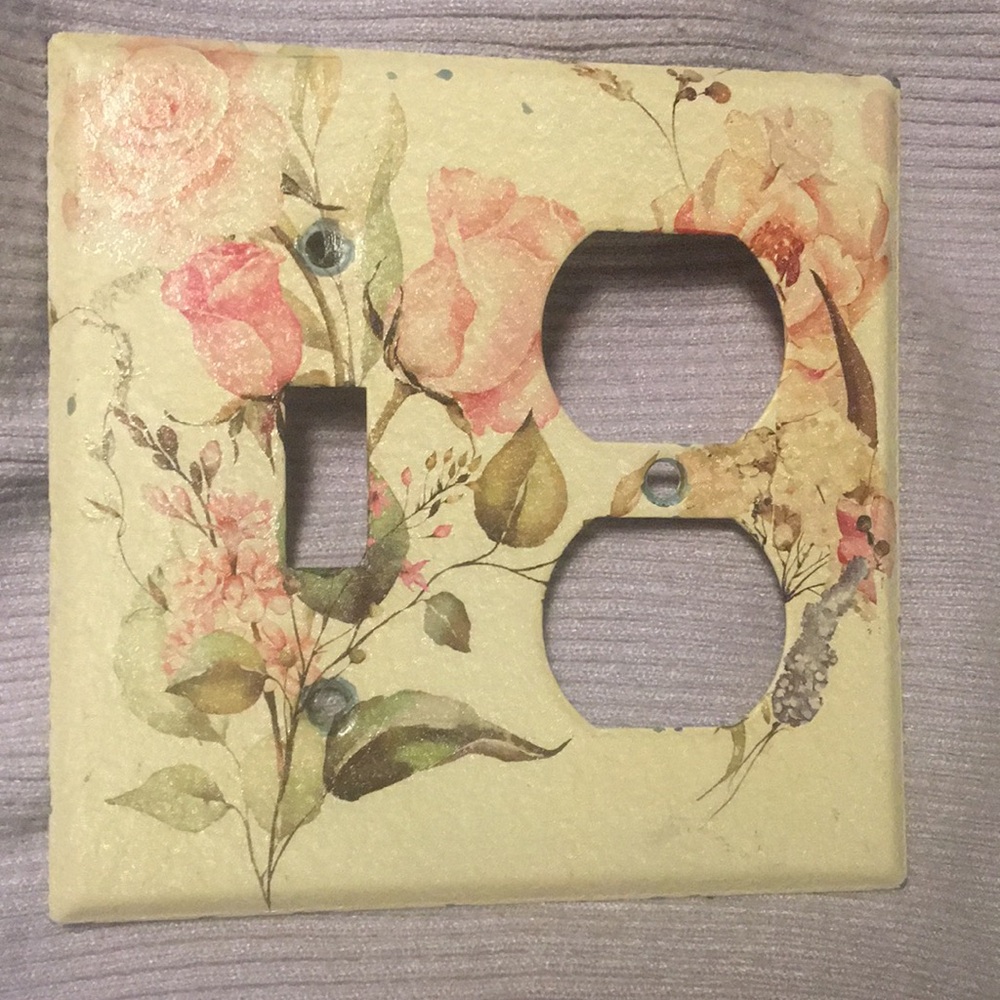 Shabby Chic style switch plate cover.